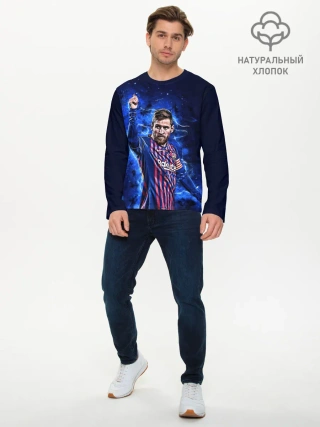 Мужской лонгслив базовый / Lionel Messi | Barcelona | 10