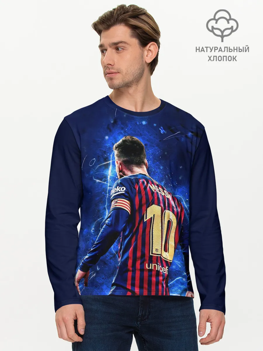 Мужской лонгслив базовый / Leo Messi | Лео Месси | 10