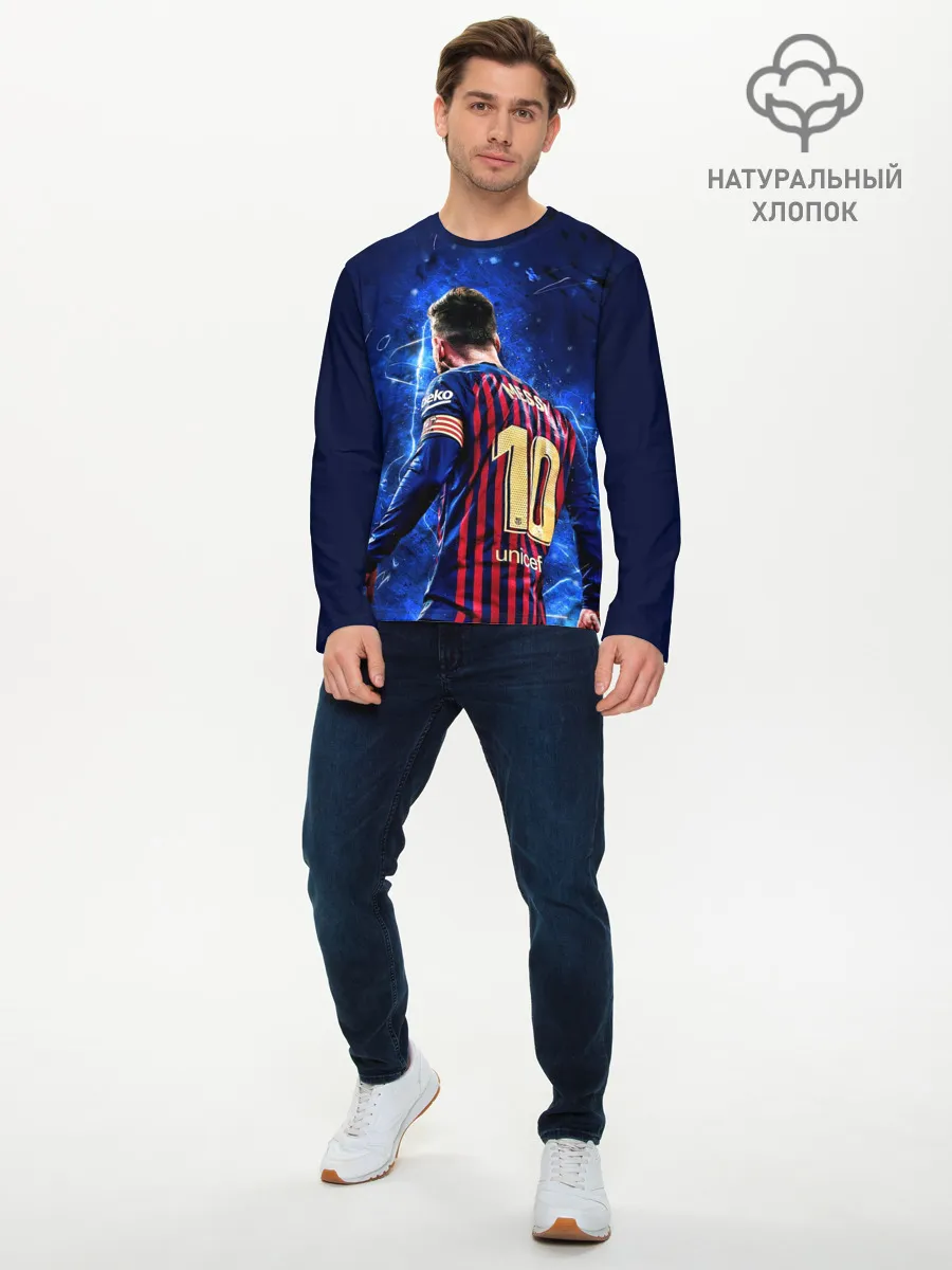 Мужской лонгслив базовый / Leo Messi | Лео Месси | 10
