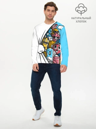 Мужской лонгслив базовый / Монстрики