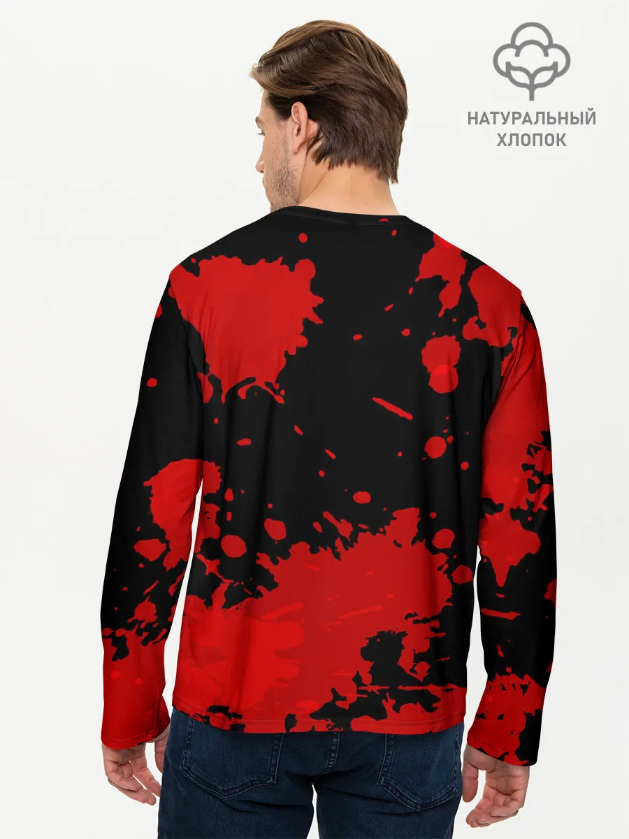 Мужской лонгслив базовый / Стив с мечом Minecraft