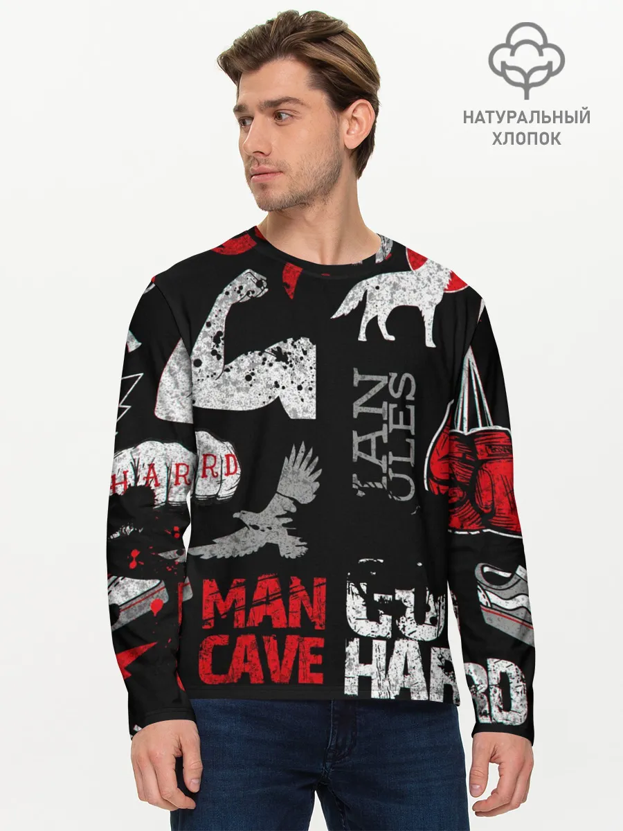 Мужской лонгслив базовый / ЧТО ТО МОТИВАЦИОННОЕ 3D