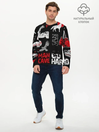 Мужской лонгслив базовый / ЧТО ТО МОТИВАЦИОННОЕ 3D