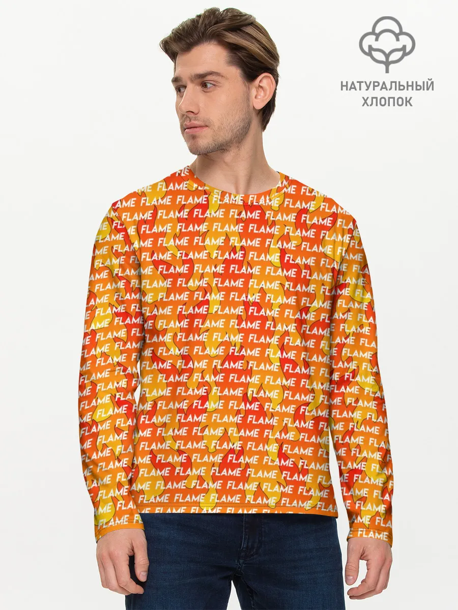 Мужской лонгслив базовый / РЫЖЕЕ ПЛАМЯ | GINGER FLAME