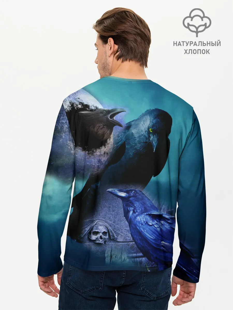 Мужской лонгслив базовый / Мистические вороны | Crows