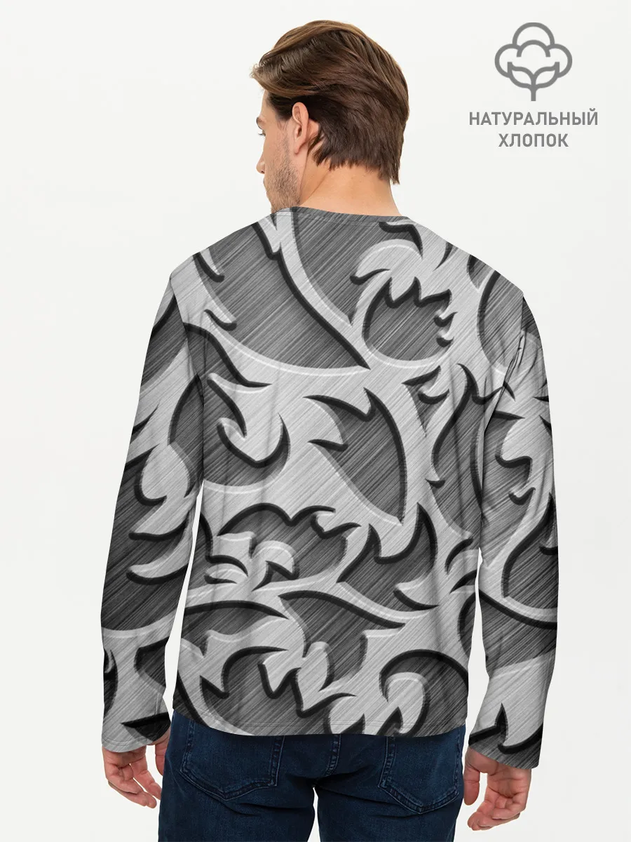 Мужской лонгслив базовый / Монохромный узор
