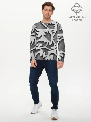 Мужской лонгслив базовый / Монохромный узор
