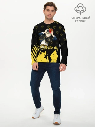 Мужской лонгслив базовый / Аста в маске демона | Чёрный Клевер