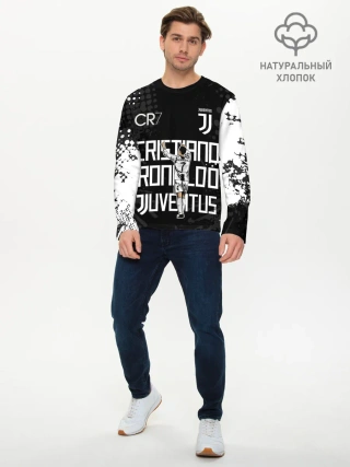 Мужской лонгслив базовый / КРИШТИАНУ РОНАЛДУ / ЮВЕНТУС