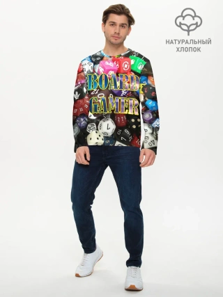 Мужской лонгслив базовый / Board Gamer | Настольщик