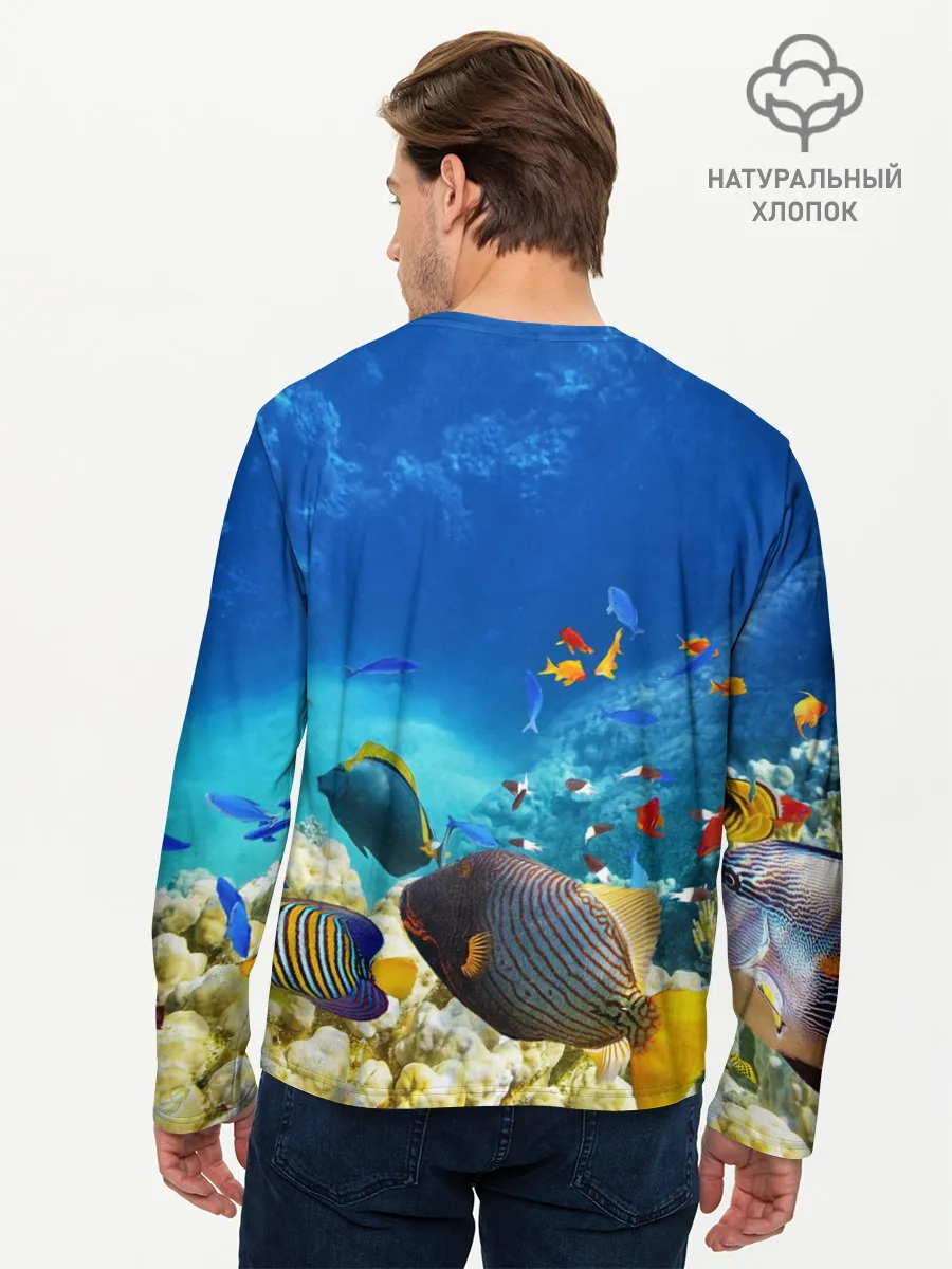 Мужской лонгслив базовый / Морской мир