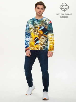Мужской лонгслив базовый / Морской мир