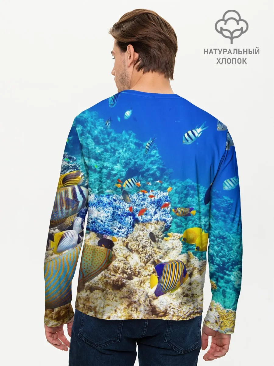 Мужской лонгслив базовый / Морской мир