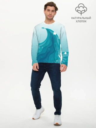 Мужской лонгслив базовый / Морские жители