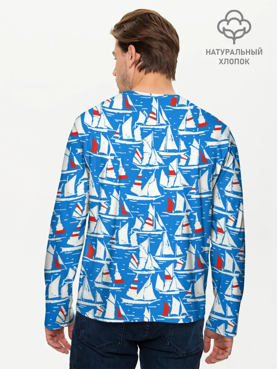 Мужской лонгслив базовый / Яхты