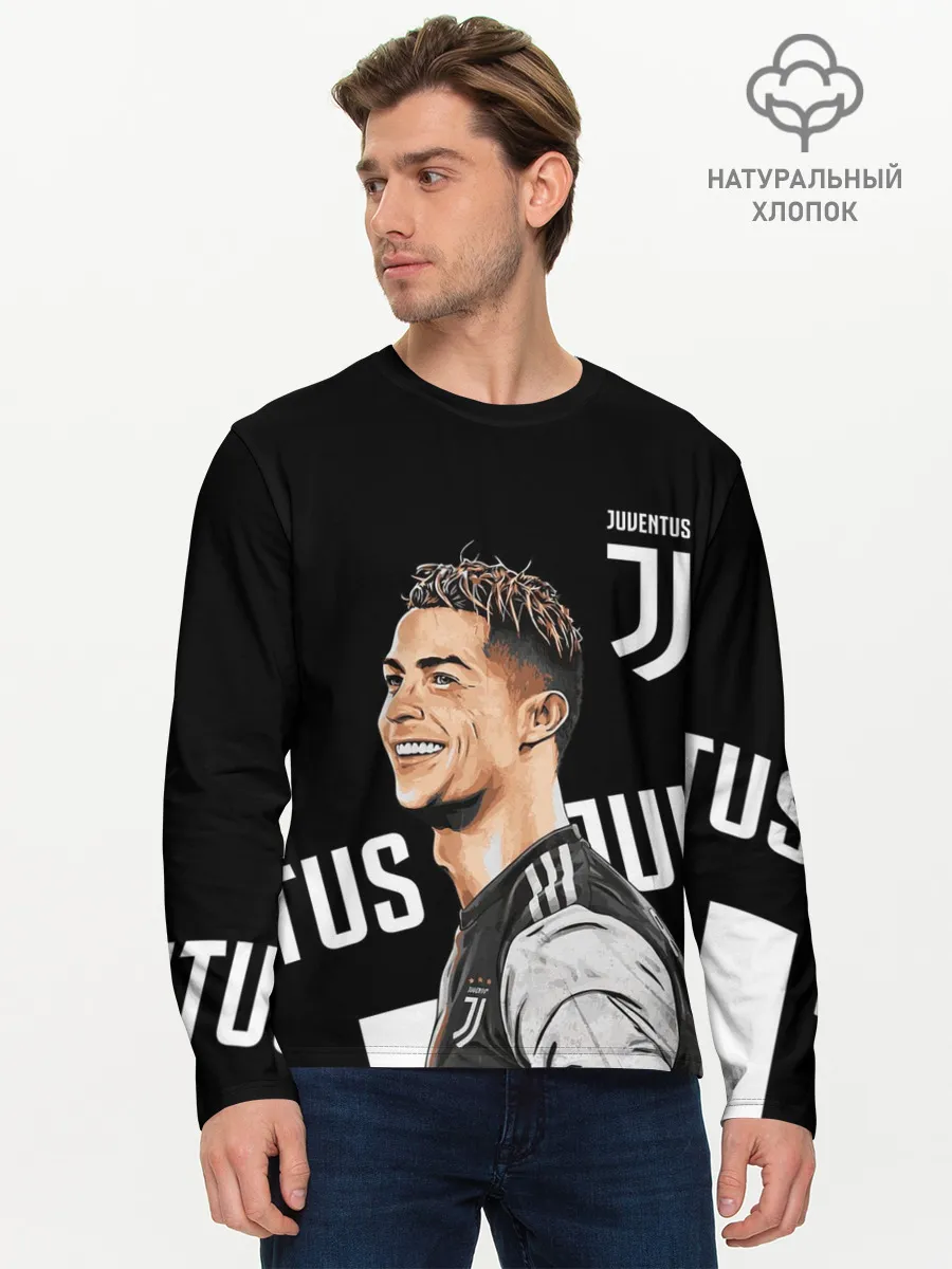 Мужской лонгслив базовый / КРИШТИАНУ РОНАЛДУ / JUVENTUS