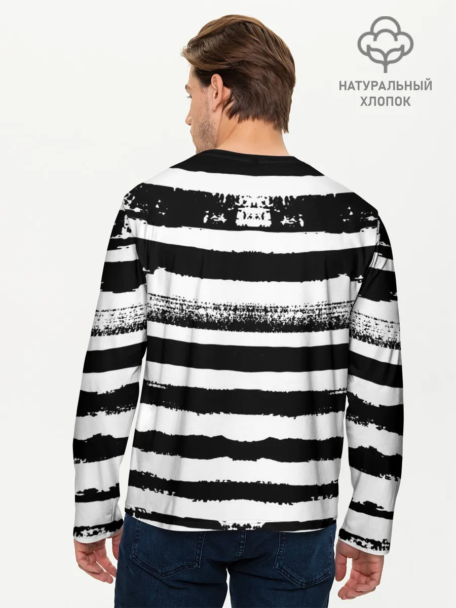 Мужской лонгслив базовый / ТЕЛЬНЯШКА ВМФ | ЧЕРЕП ФУРАЖКА