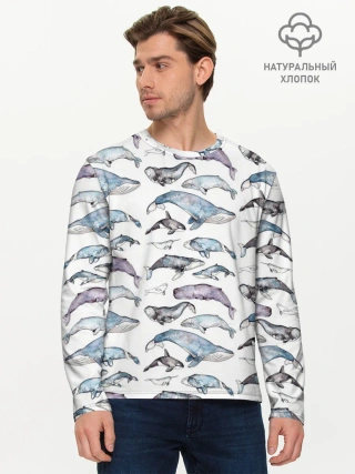 Мужской лонгслив базовый / киты паттерн