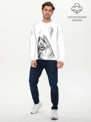 Мужской лонгслив базовый / рыбка