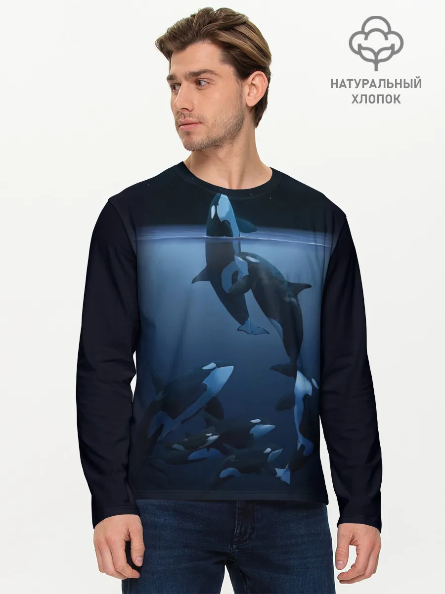 Мужской лонгслив базовый / касатки