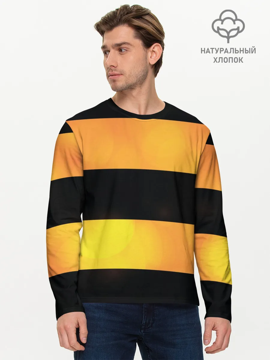 Мужской лонгслив базовый / Георгиевская лента