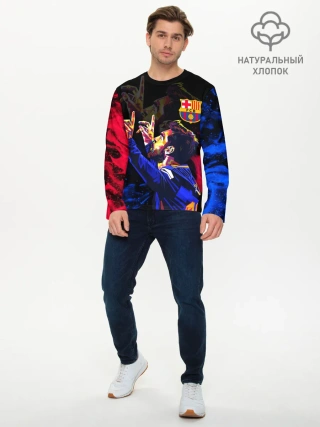 Мужской лонгслив базовый / ЛИОНЕЛЬ МЕССИ / ОГОНЬ / FIRE