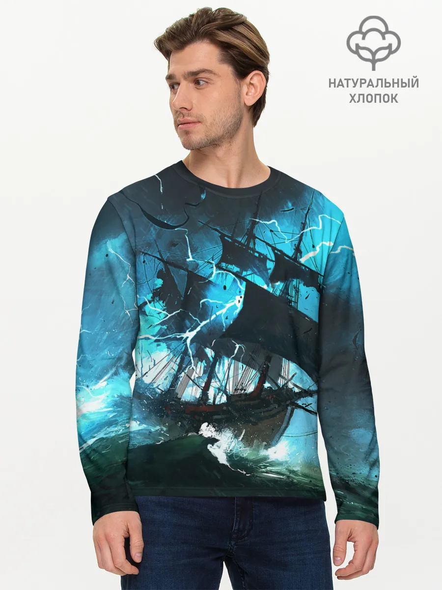 Мужской лонгслив базовый / Летучий голландец