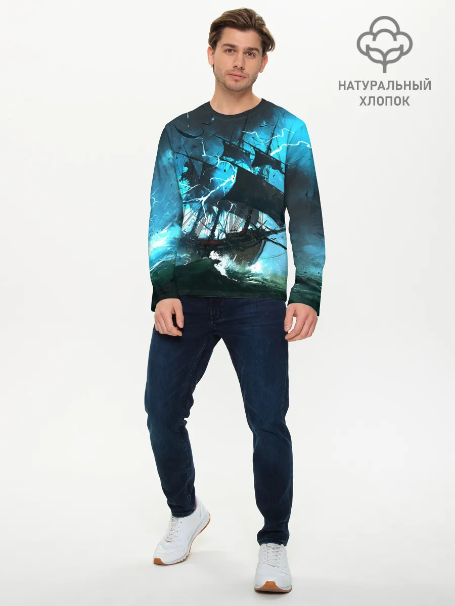Мужской лонгслив базовый / Летучий голландец