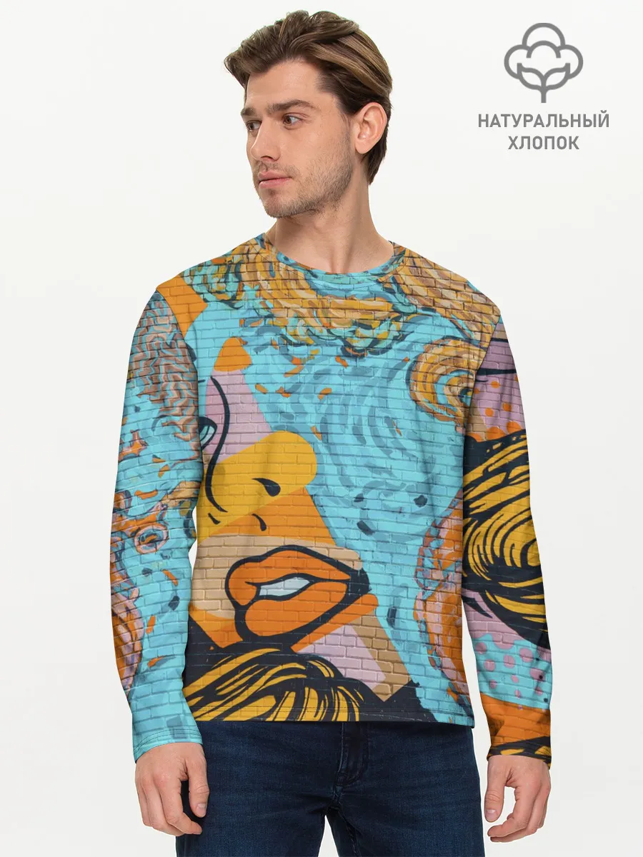 Мужской лонгслив базовый / Граффити арт