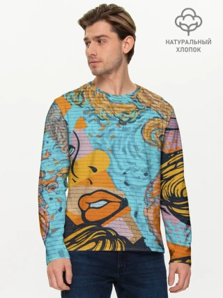 Мужской лонгслив базовый / Граффити арт