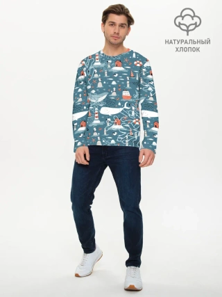 Мужской лонгслив базовый / Море и его жители