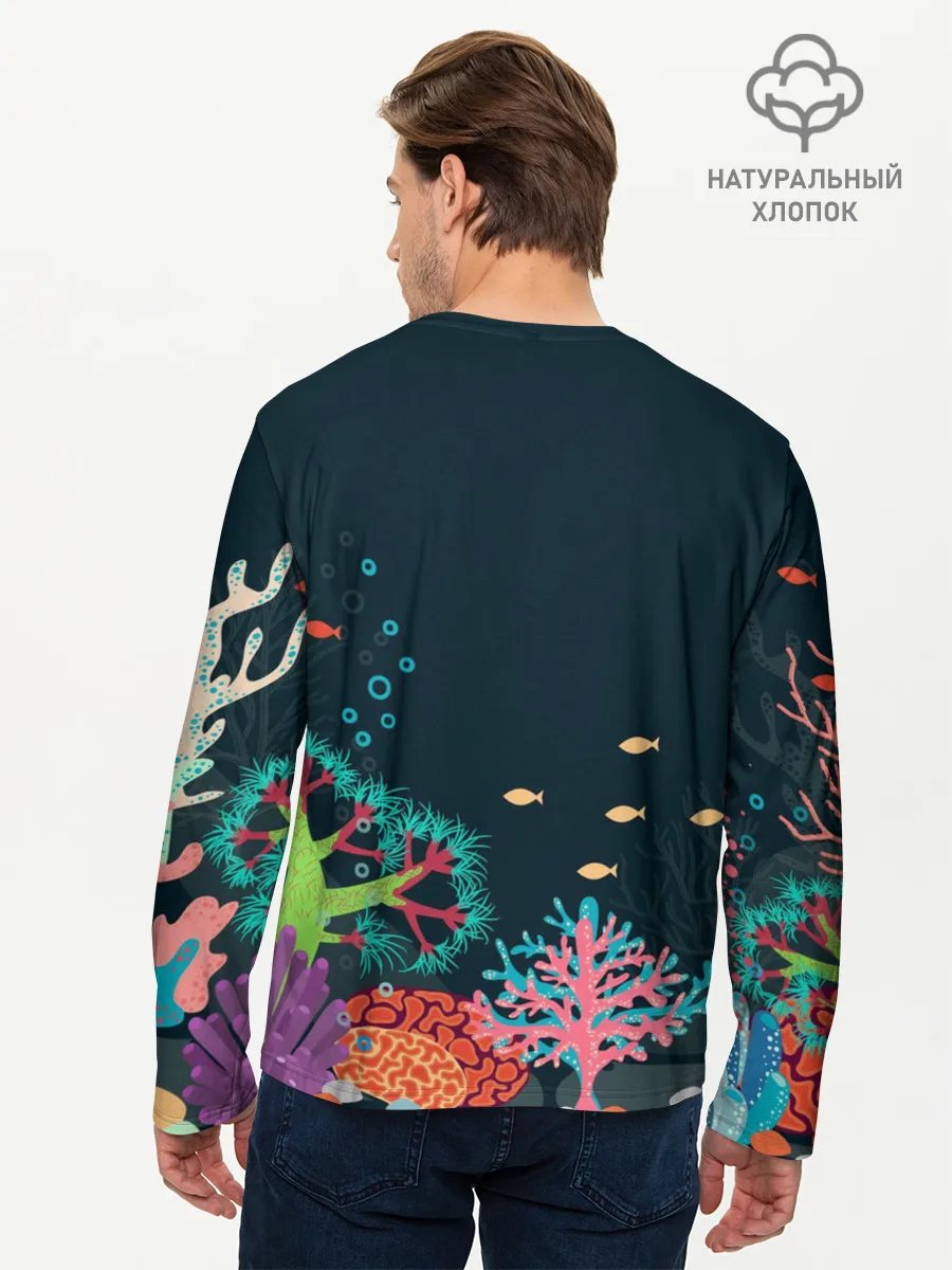 Мужской лонгслив базовый / Морской пейзаж