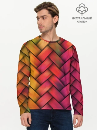 Мужской лонгслив базовый / Colorful weave