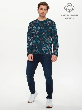 Мужской лонгслив базовый / Ракушки