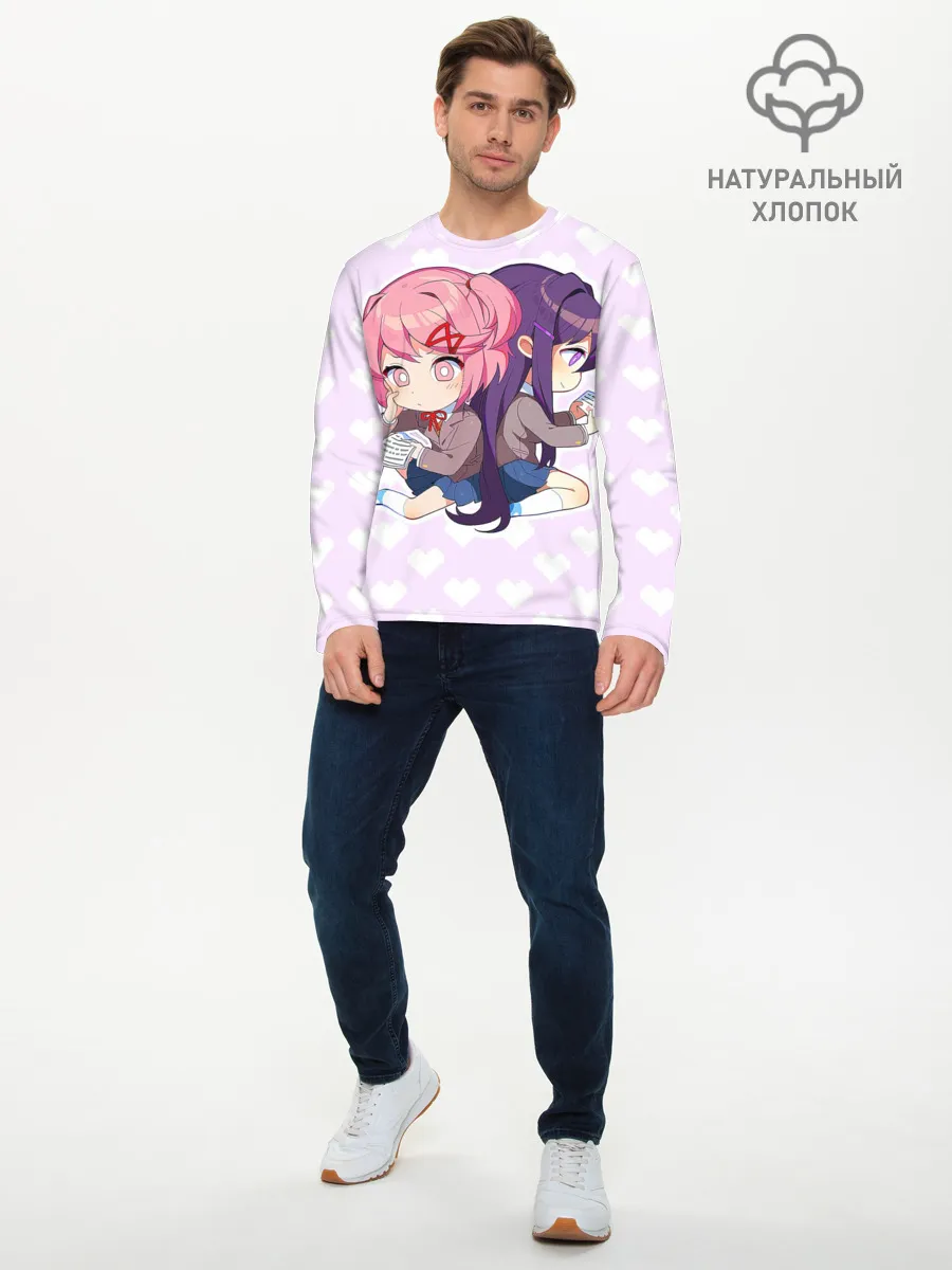 Мужской лонгслив базовый / Chibi Natsuki and Yuri