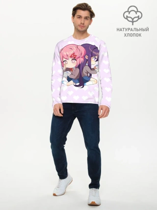 Мужской лонгслив базовый / Chibi Natsuki and Yuri