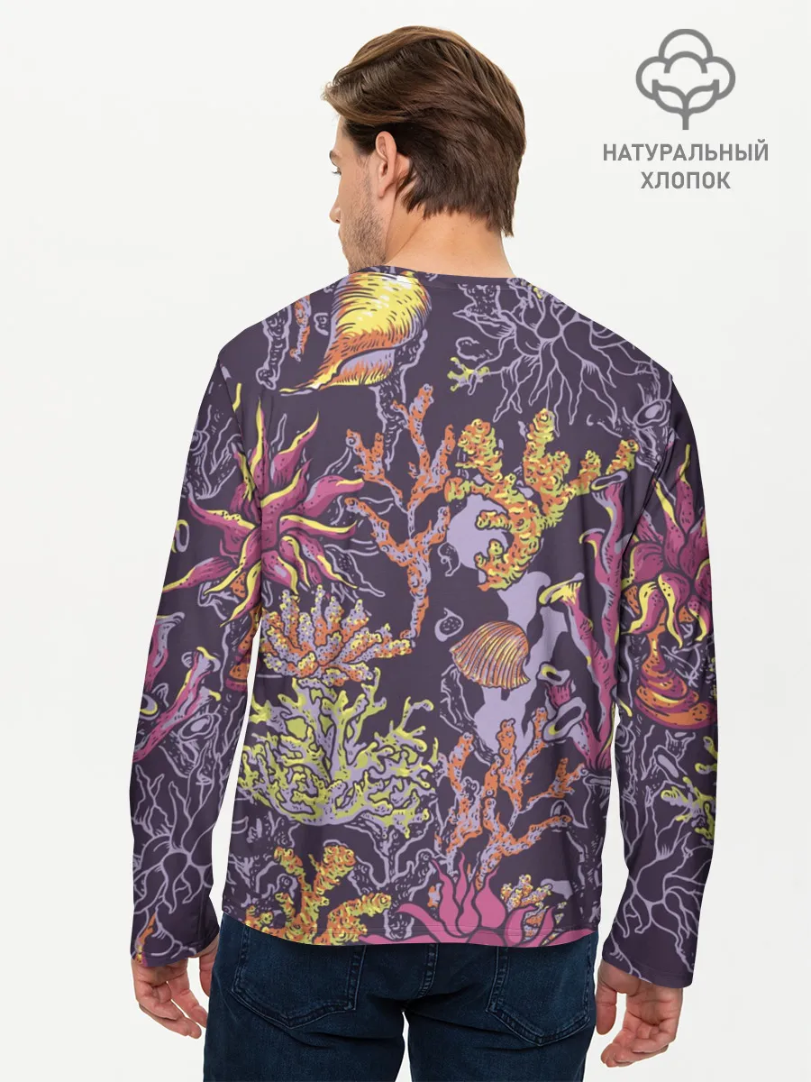 Мужской лонгслив базовый / Кораллы