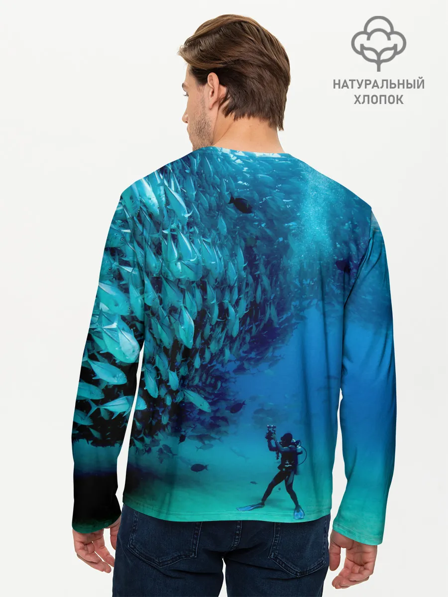 Мужской лонгслив базовый / Фото дайвинг
