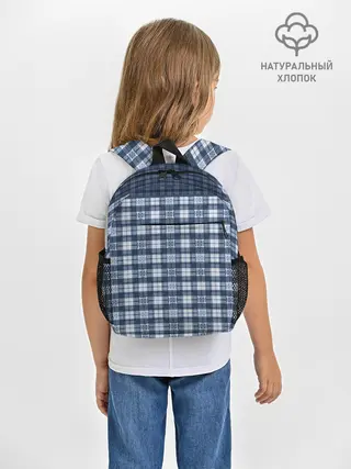 Рюкзак детский / Синий узор в клетку