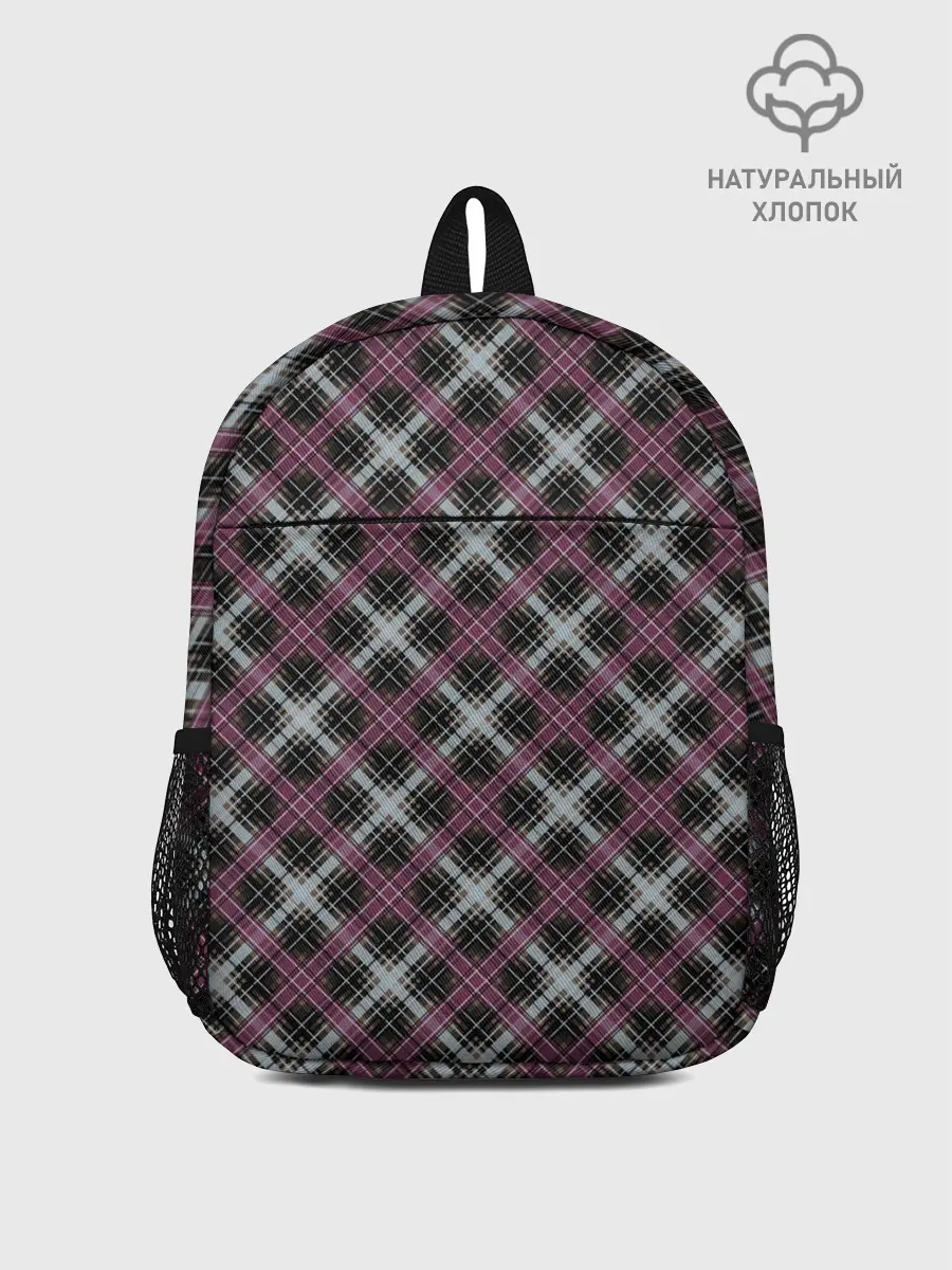 Рюкзак детский / Темный серый узор в клетку