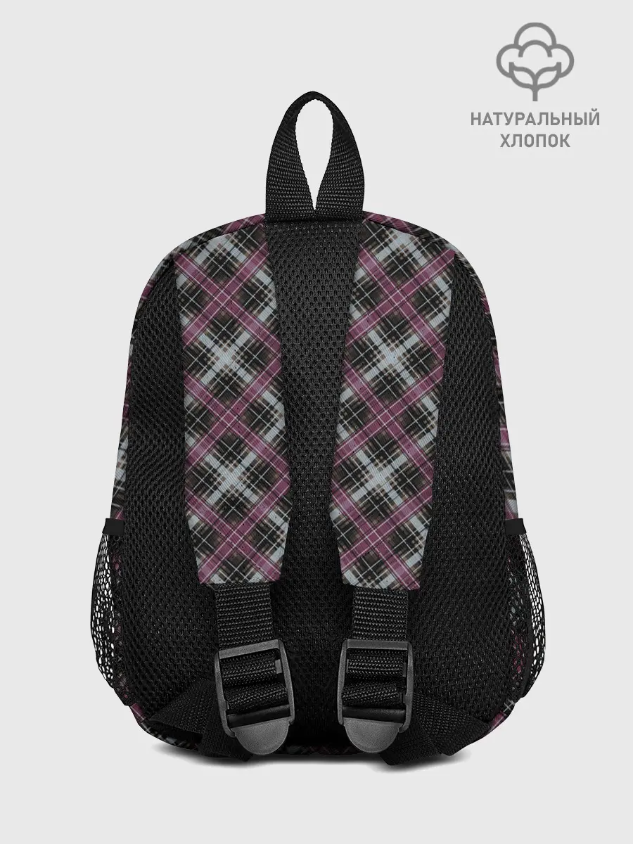 Рюкзак детский / Темный серый узор в клетку