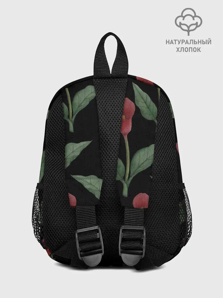 Рюкзак детский / Красные каллы на черном