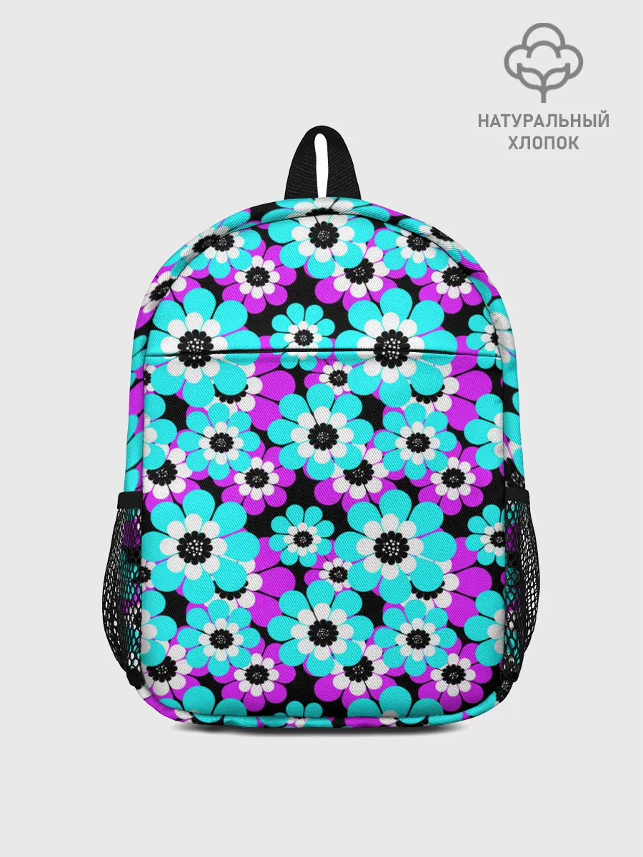 Рюкзак детский / Яркие бирюзовые цветы