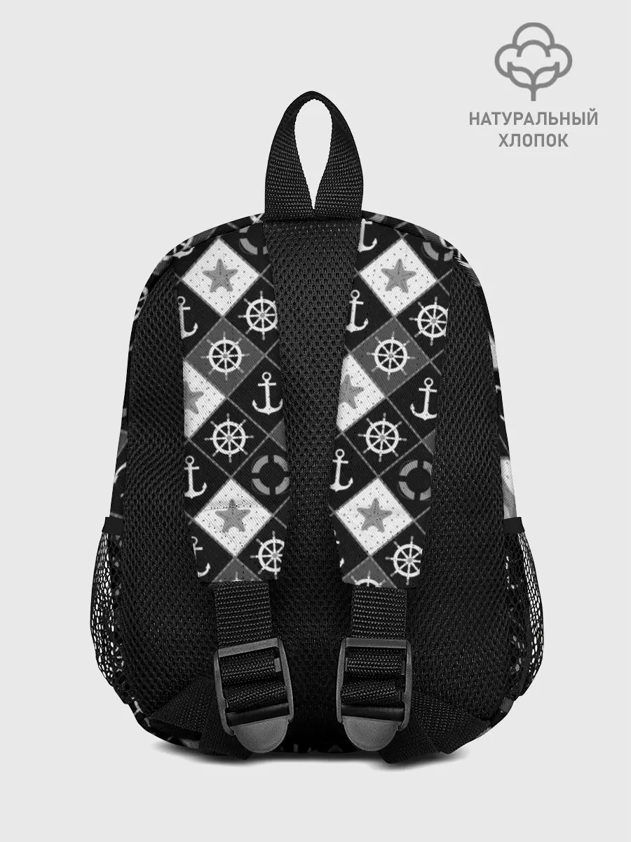 Рюкзак детский / Черно-белый морской плед