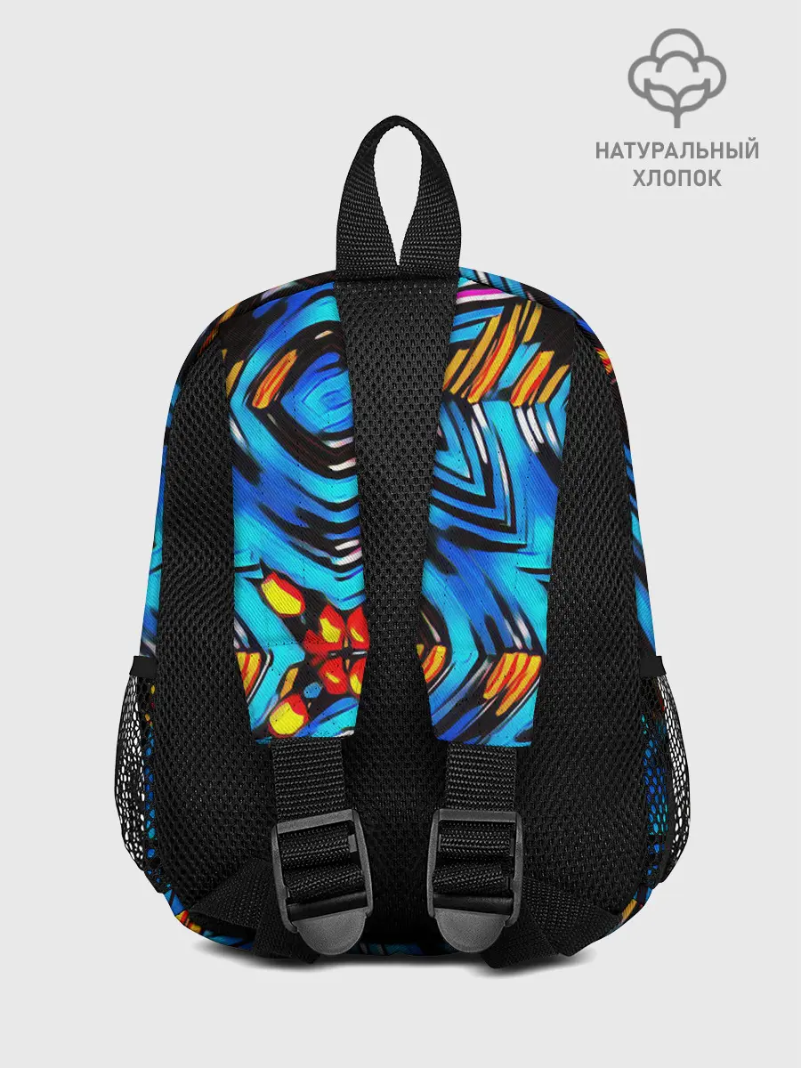 Рюкзак детский / Желто-синий абстрактный узор