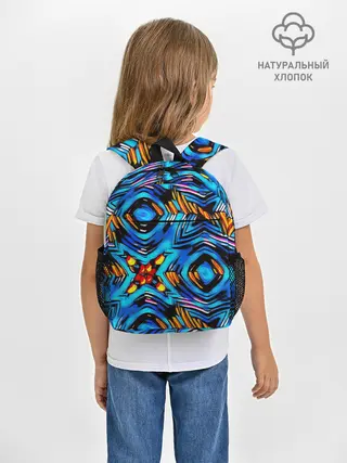 Рюкзак детский / Желто-синий абстрактный узор