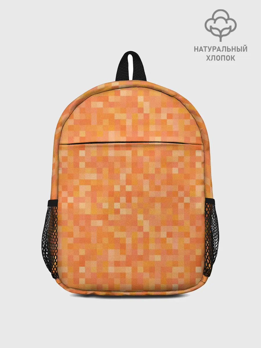 Рюкзак детский / Оранжевая пиксель абстракция