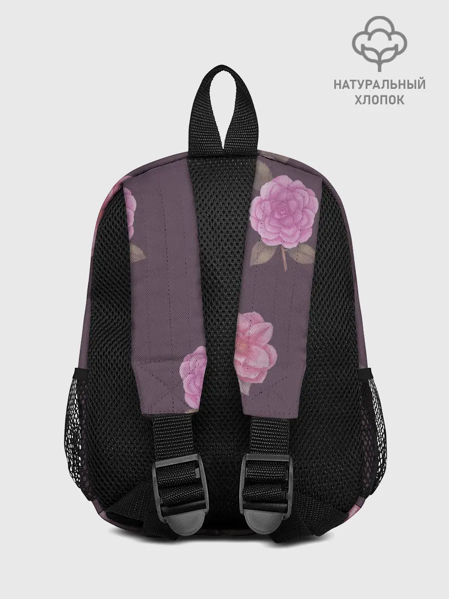 Рюкзак детский / Камелии на вишневом фоне