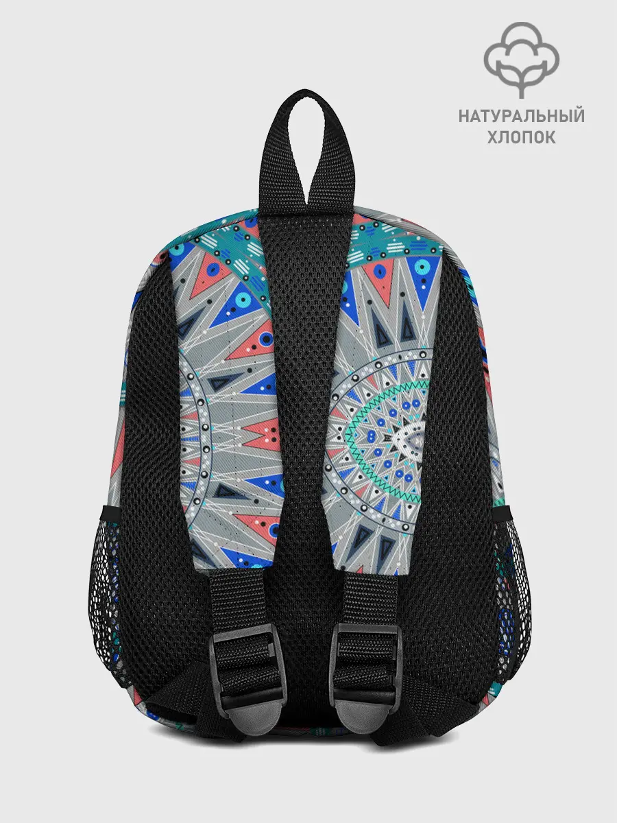 Рюкзак детский / Серо-синий абстрактный узор