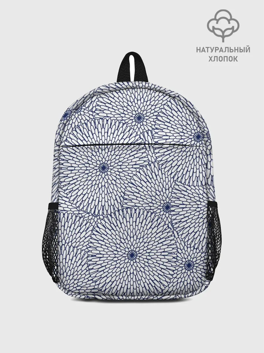 Рюкзак детский / БЕЛЫЕ ХРИЗАНТЕМЫ | ПАТТЕРН